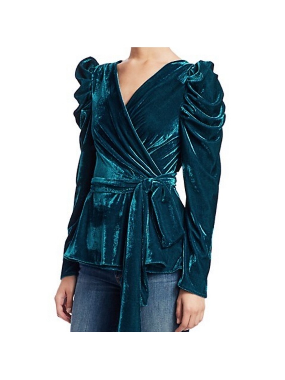 PatBO BLUE VELVET TOP